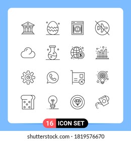 16 Outline concept for Websites Mobile and Apps sign; flying; alert; disabled; warning Editable Vector Design Elements
