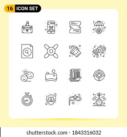 16 Outline concept for Websites Mobile and Apps investment; growth; phone; funds; messaging Editable Vector Design Elements