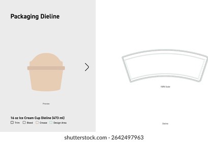 16 oz Ice Cream Cup Dieline