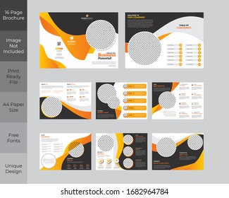 Diseño de plantilla de folleto de 16 páginas