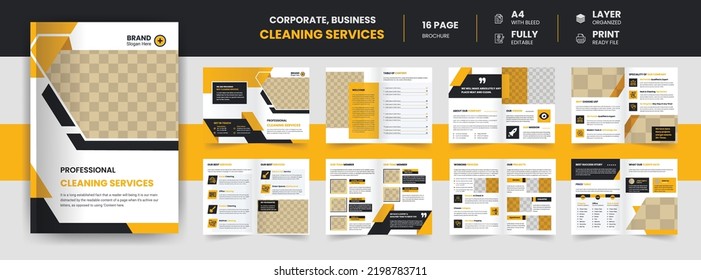 16 Page cleaning service business company brochure