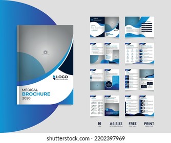 16 Page Modern Medical And Healthcare Business Multipage Brochure Template