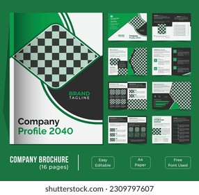 16 pages bifold company profile template design