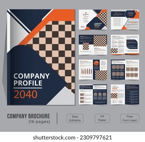 16 pages bifold company profile template design