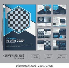 16 pages bifold company profile template design