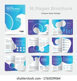 16 Pages Business Brochure with colorful shapes. Use for marketing,print, annual report and business presentations and Multi Purpose.