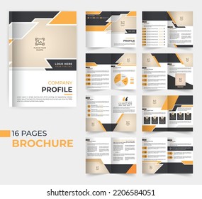 16 Pages Company Profile Multipage Brochure Template Design In A4 Size