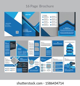 16 Pages Creative Business Brochure with modern abstract design. 