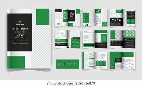 16 pages editable brochure template layout design, company profile brochure layout, corporate business booklet, simple style and modern layout, bifold brochure, annual report brochure template 