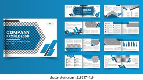 16 pages landscape company profile brochure design or multipage brochure template design