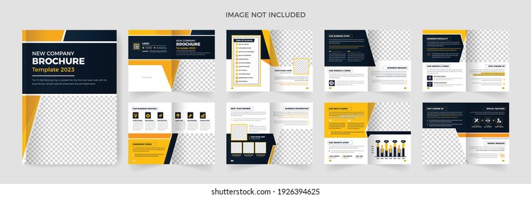 16 pages Professional corporate business brochure or booklet template, multi-page brochure design