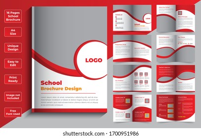 16 Pages School Brochure Brochure Design Template 