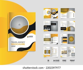 16 Pages Travel And Tourism Multipage Brochure Design Template