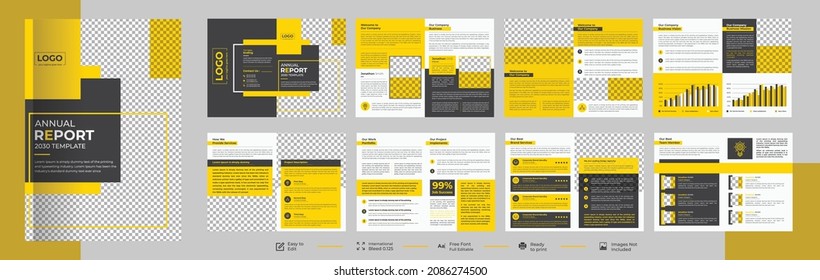 16 Pages Yellow Brochure Templates, Company Profile Design,Brochure Design,LookBook Design,magazine Design,Catalog Design