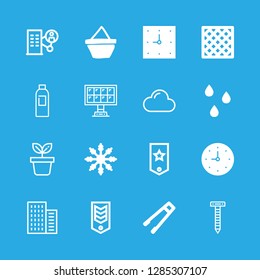 16 pattern icons with raindrops and snow in this set