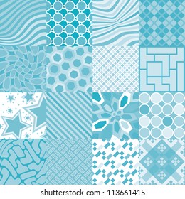 16 patterns of square tiles - illustration