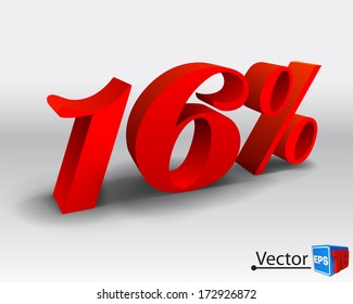 16 percent discount vector illustration