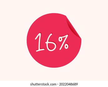 16 percent sticker, 16% image