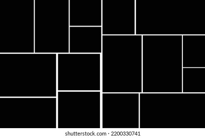 16 photo collage template. vector illustration, new collections