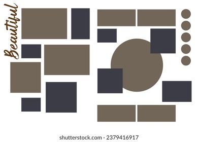 16 plantilla de collage de fotos. ilustración vectorial, nuevas colecciones