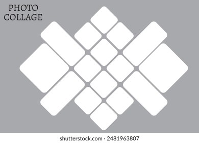 16 photo collage template. vector illustration, new collections