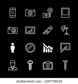 16 photo icons with camera filter and screw in this set