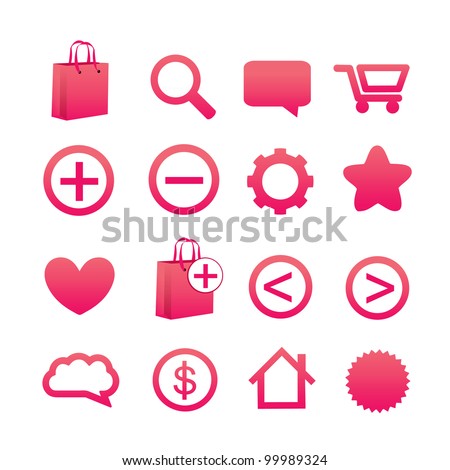 16 Pink Web Icons