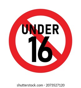 16 plus sign. Sixteen. For adults only. Age restrictions, censorship, parental control. Icon for content, movies, alcohol, night clubs and bars.