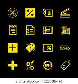 16 price icons with percent and tag in this set
