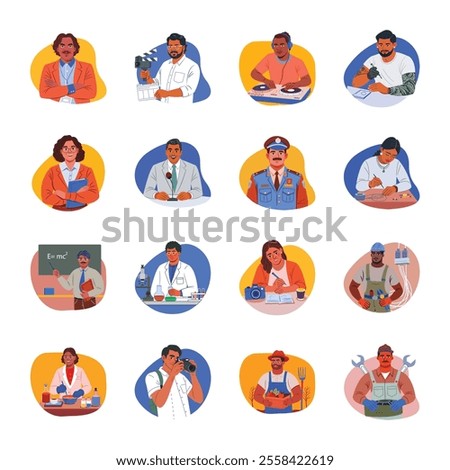 16 Professional Person Flat Style Illustrations 

