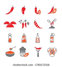 16 of red hot chili icon set