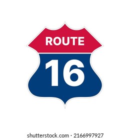 16 Route Sign Icon Vector Road Stock Vector (Royalty Free) 2166997927 ...