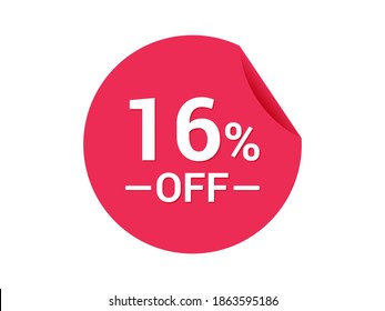 16% de venta de ofertas especiales, 16% de descuento pegatina y oferta de compras