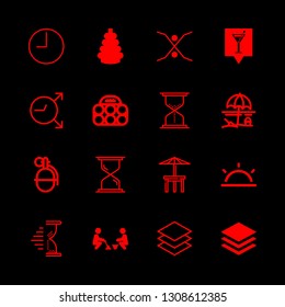 16 sand icons with sand box and beach in this set