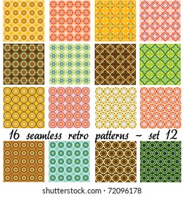 16 seamless retro patterns - set 12