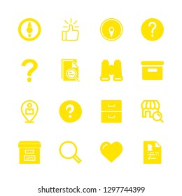 16 search icons with question mark and location in this set