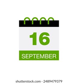 16 september calendar date icon vector eps