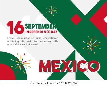 16 September - Celebrating Mexico Independence Day Banner Vector Illustration