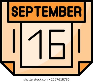 16 September Filled Style Icon Design