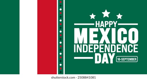 16 setembro Dia da Independência do México fundo ou modelo de design de banner. día de la independencia méxico fundo. Conceito de férias. Modelo para plano de fundo, faixa, cartão, cartaz, cartaz, design.