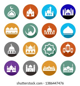 16 Set of Ramadan icon modern concept, Mosque symbol collection illustration 