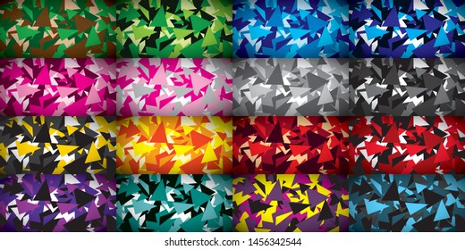 16 SET OF Triangle Camouflage (camo) Pattern