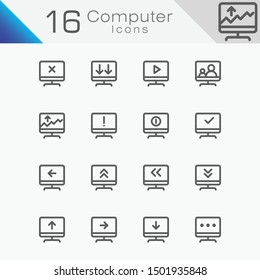 16 sets of computer for business. Seamless vector designs.