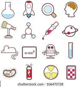 16 sets of cute science icons