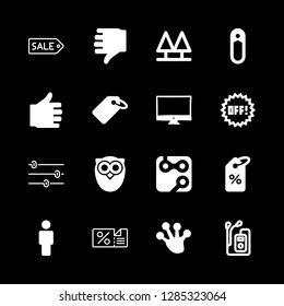 16 shadow icons with tones and frog paw shape in this set