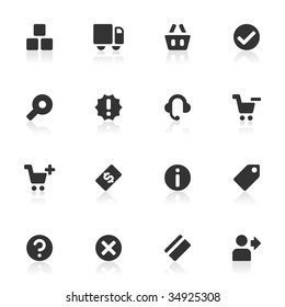 16 shopping icons for webstores and ecommerce sites. More sets in this series in my portfolio.