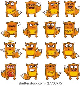 16 smiley foxes individually grouped for easy copy-n-paste. (1)