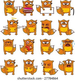 16 smiley foxes individually grouped for easy copy-n-paste. (2)