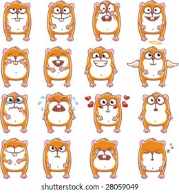 16 smiley hamsters individually grouped for easy copy-n-paste.