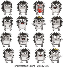 16 smiley hedgehogs individually grouped for easy copy-n-paste.(1)